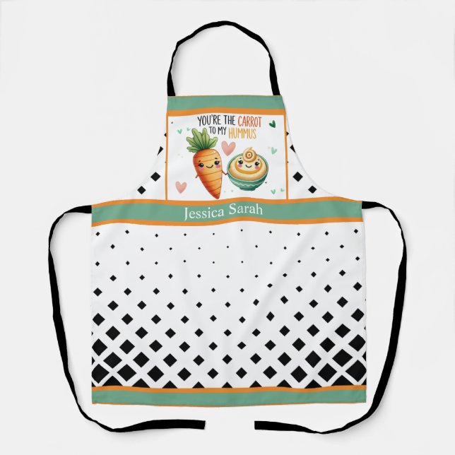 Cute Kawaii Carrot and Hummus Apron (Front)
