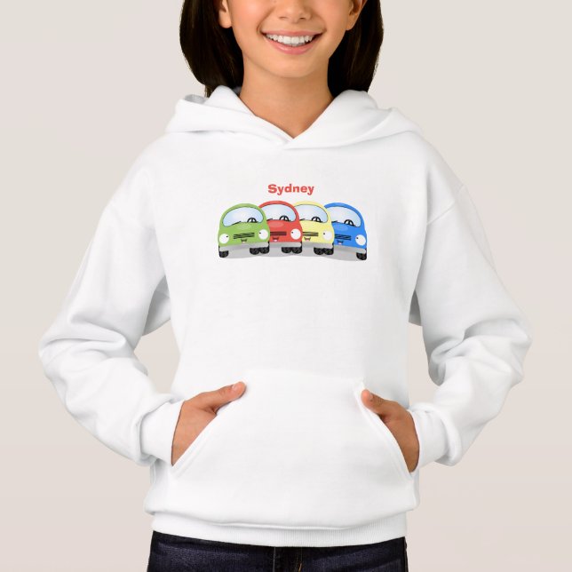 Cute kawaii cars cartoon illustration (Front)