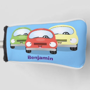 Cute kawaii cars cartoon illustration golf head cover