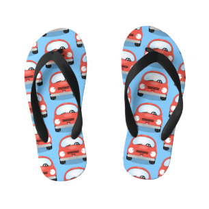 Cute kawaii cars cartoon illustration kid's jandals