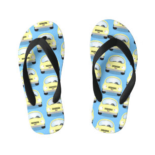 Cute kawaii cars cartoon illustration kid's jandals