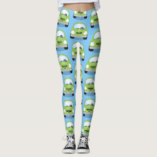 Cute kawaii cars cartoon illustration leggings