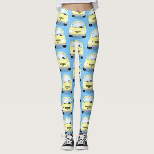 Cute kawaii cars cartoon illustration leggings