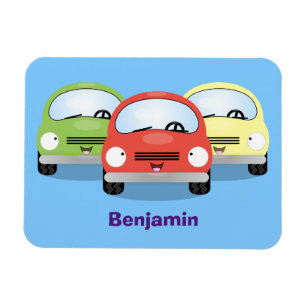 Cute kawaii cars cartoon illustration magnet