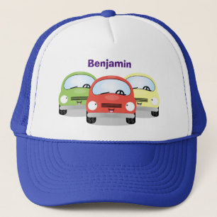 Cute kawaii cars cartoon illustration trucker hat