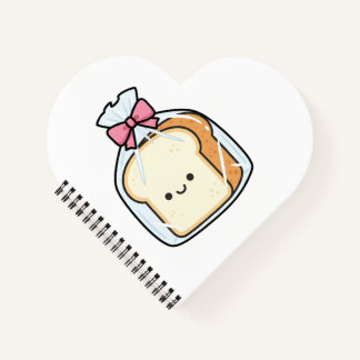 Cute Kawaii Cartoon Illustration of Sliced Bread  Notebook