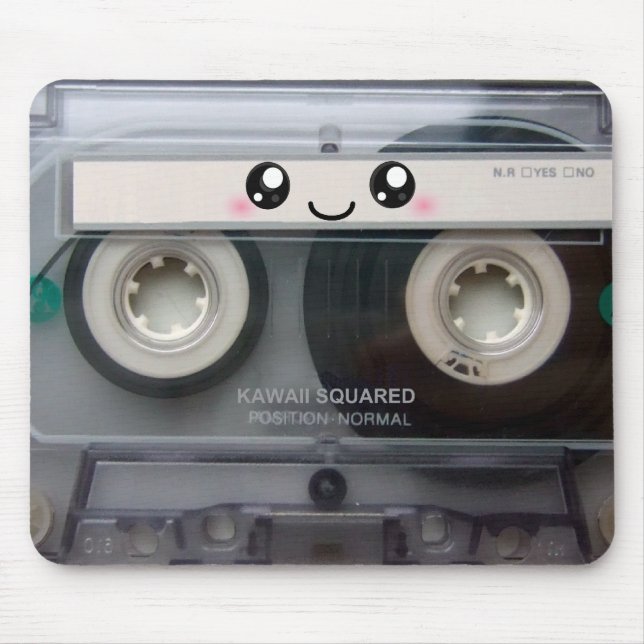 Cute Kawaii Cassette Tape Mouse Pad (Front)