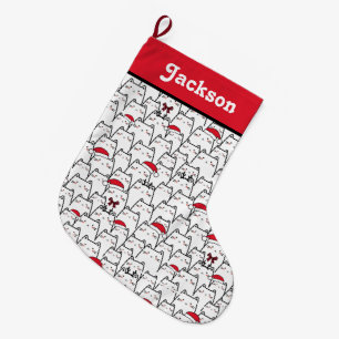 Cute Kawaii Cat Christmas Stocking