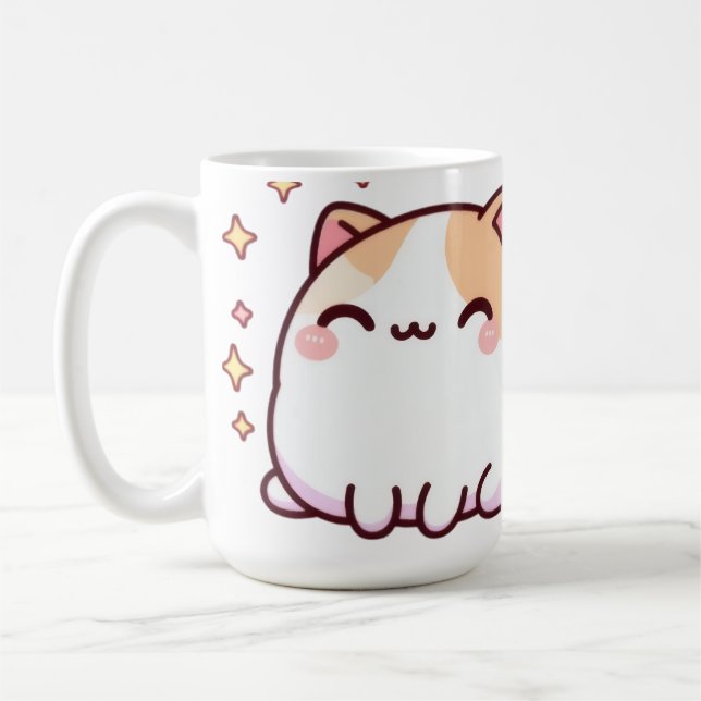 Cute kawaii cat coffee mug (Left)