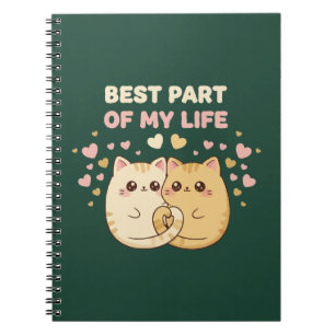 Cute Kawaii Cat Couple in Love Best Part Notebook