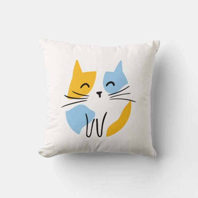 Cute Kawaii Cat Cushion (Front)