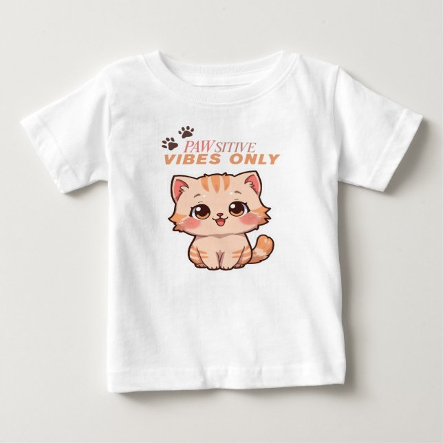 Cute Kawaii Cat Design_Baby Shirts (Front)