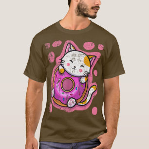 Cute Kawaii Cat Donut Japanese Anime Women or Girl T-Shirt