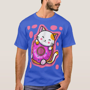 Cute Kawaii Cat Doughnut Japanese Anime Women or G T-Shirt
