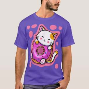 Cute Kawaii Cat Doughnut Japanese Anime Women or G T-Shirt