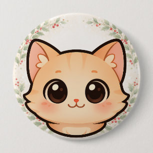 Cute Kawaii Cat Face Button