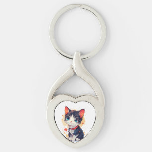 Cute Kawaii Cat for Cat Lovers Key Ring