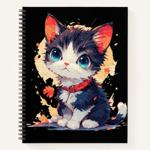 Cute Kawaii Cat for Cat Lovers Spiral Notebook