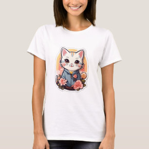 Cute Kawaii Cat Graphic T-Shirt