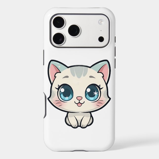 Cute Kawaii Cat iPhone 17 Pro Max Tough Case  (Back)