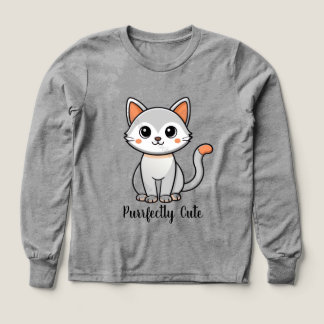 Cute Kawaii Cat Kids Long Sleeve T-Shirt - Purrfec