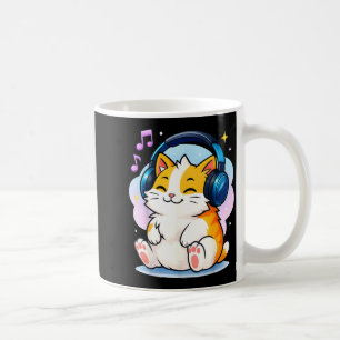 Cute Kawaii Cat Neko Funny Music Kitten Lover K-p  Coffee Mug