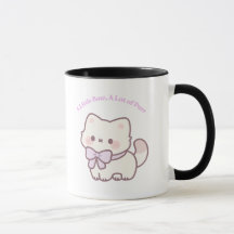 Cute Kawaii Cat with Bow Pink Pastel Purr