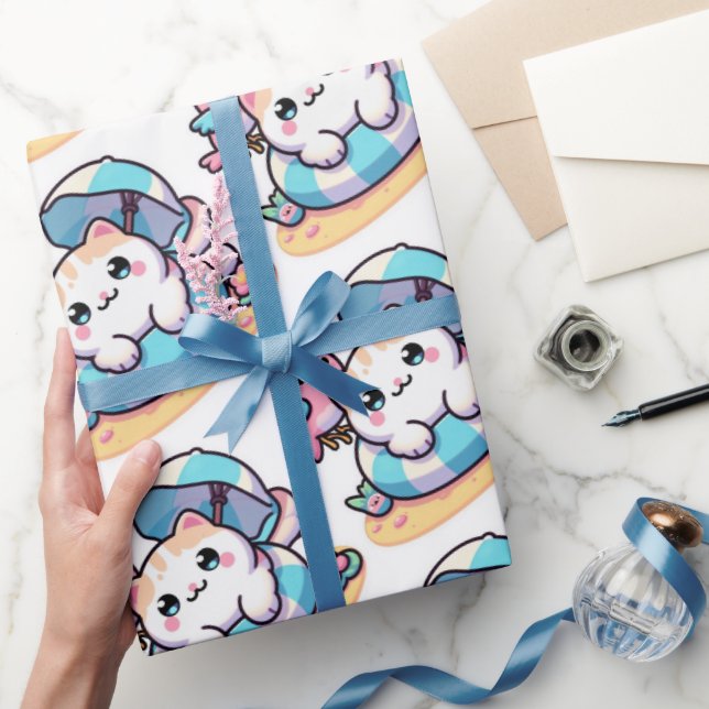 cute kawaii cat wrapping paper (Gifting)