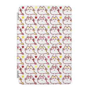 Cute Kawaii Cats and Hearts Pattern iPad Mini Cover