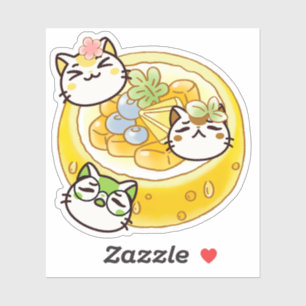 Cute Kawaii Cats and Japanese Cheese Tart