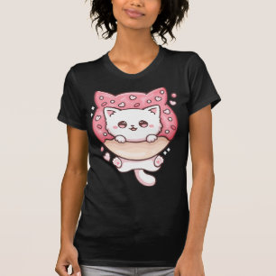 Cute Kawaii Cats Doughnut Anime Lover Otaku Fun Ca T-Shirt