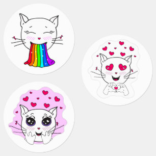 Cute kawaii cats Lovely emotional stickers