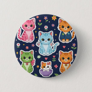 Cute Kawaii Cats Neko Funny Kitten Cat Lover Gift 6 Cm Round Badge