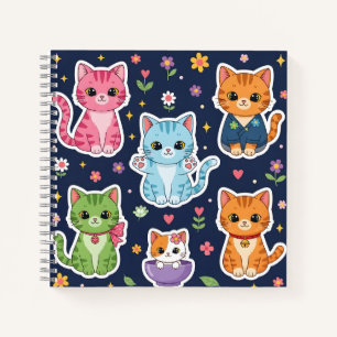 Cute Kawaii Cats Neko Funny Kitten Cat Lover Gift  Notebook