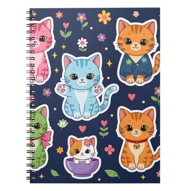 Cute Kawaii Cats Neko Funny Kitten Cat Lover Gift  Notebook (Front)