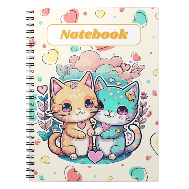 Cute Kawaii Cats Notebook (Front)