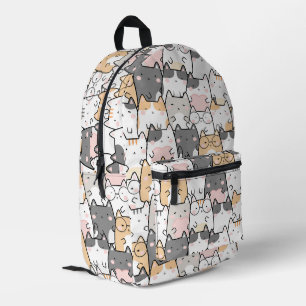 Cute Kawaii Cats Pattern  Printed Backpack