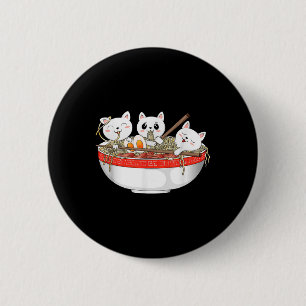 Cute Kawaii Cats Ramen Noodles Anime Japanese Cat 6 Cm Round Badge