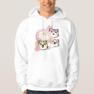 Cute Kawaii Cats with Exotic Mangosteen Fruit Hoodie