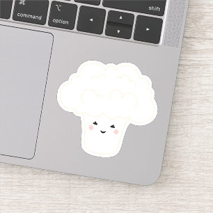 Cute kawaii cauliflower cartoon character sticker