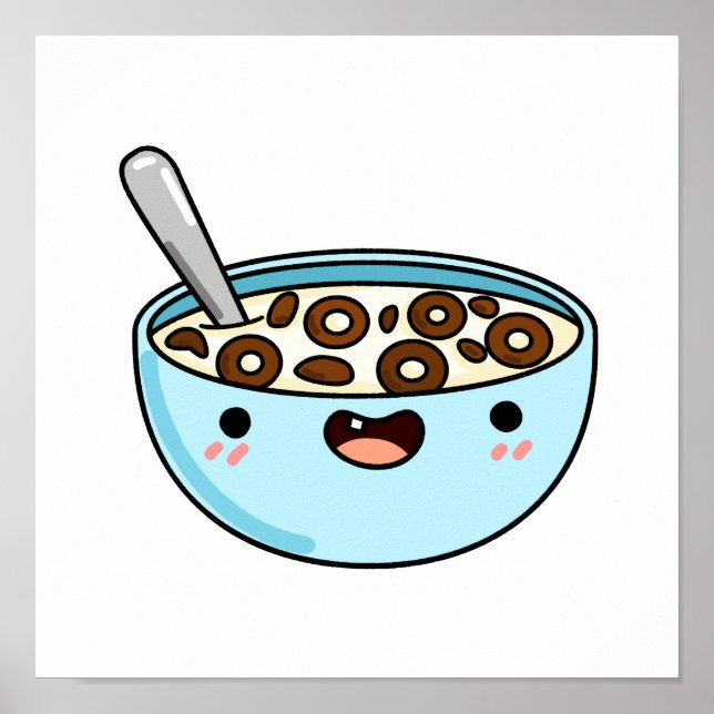 Cute Kawaii Cereal Poster (Front)