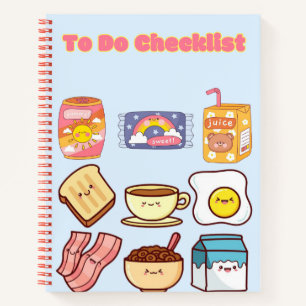 Cute Kawaii Checklist 💗✨💛🍓 Notebook