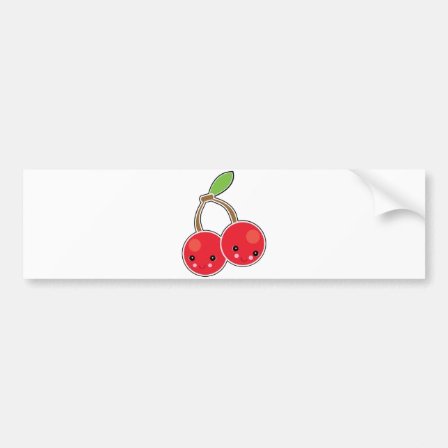 cute kawaii cherries bumper sticker (Front)