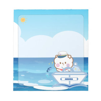 Cute Kawaii Chibi Captain of the Sea Notepad