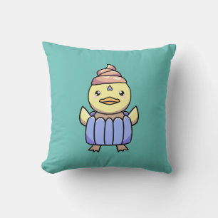 Cute Kawaii Chibi Cupcake Duck Pillow