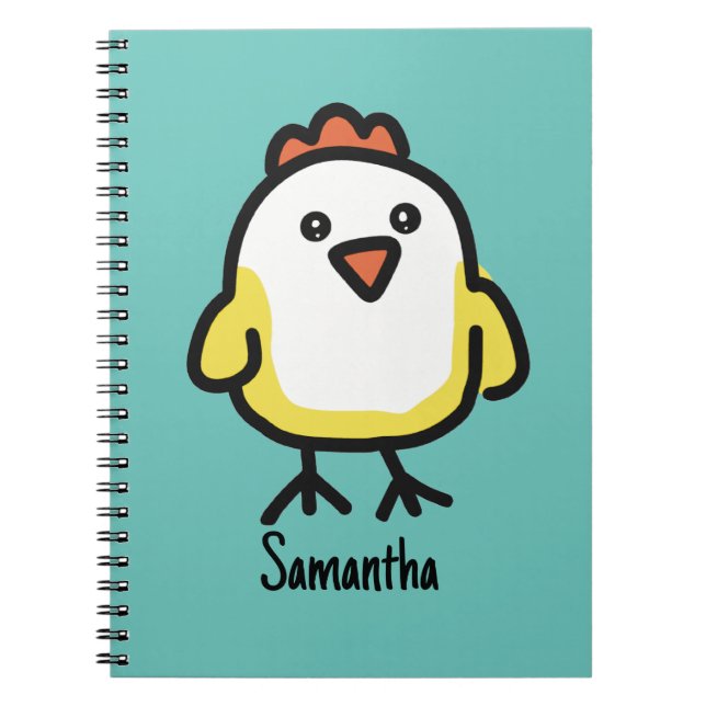 Cute Kawaii Chicken Chick Notebook (Front)