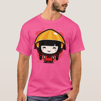 Cute Kawaii Chinese Girl in Traditional Attire Chi T-Shirt
