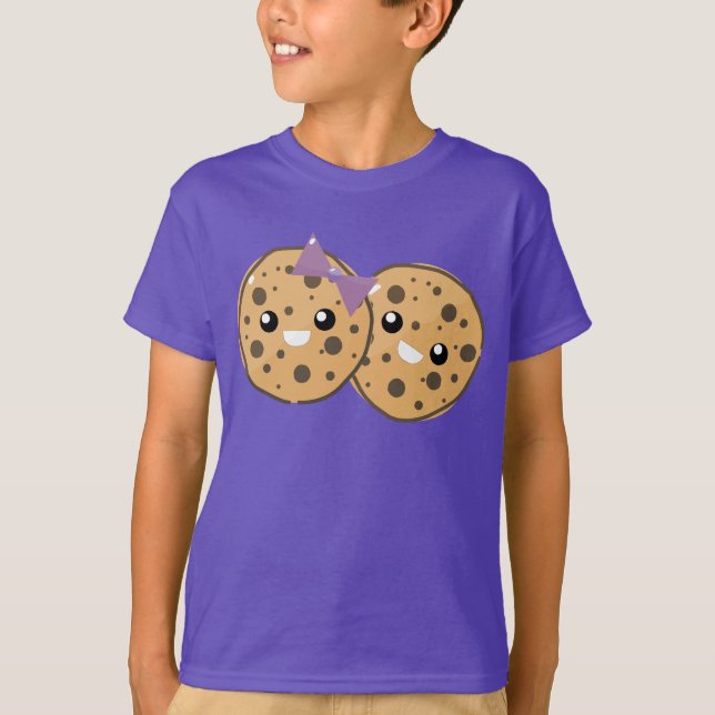 Cute Kawaii Chocolate Chip Cookie Couple T-Shirt (Front)