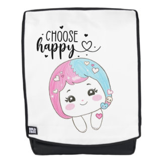 Cute Kawaii “Choose Happy” – Adorable Posi Backpack