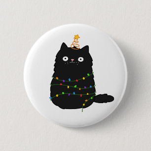Cute Kawaii Christmas Cat 6 Cm Round Badge